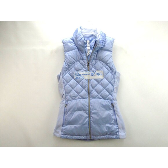 Lululemon Womens Size 6 Down For A Run Quilted Puffer Vest Light Blue Full Zip - Picture 1 of 7